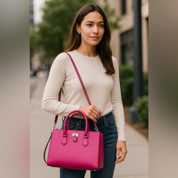 Michael Kors Pink Satchel Bag - Picture 2 of 15